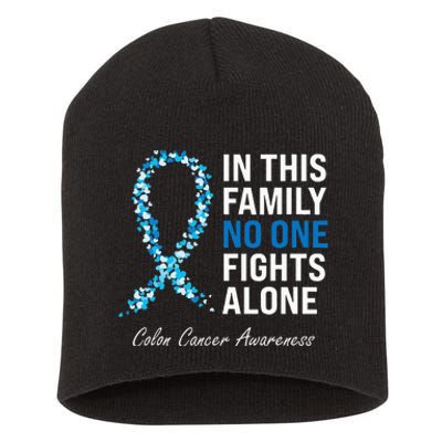 Colorectal Cancer Colon Cancer Blue Ribbon Short Acrylic Beanie