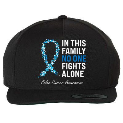 Colorectal Cancer Colon Cancer Blue Ribbon Wool Snapback Cap