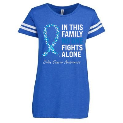 Colorectal Cancer Colon Cancer Blue Ribbon Enza Ladies Jersey Football T-Shirt