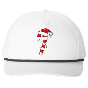 Christmas Candy Cane Santa Xmas Snapback Five-Panel Rope Hat