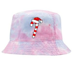 Christmas Candy Cane Santa Xmas Tie-Dyed Bucket Hat