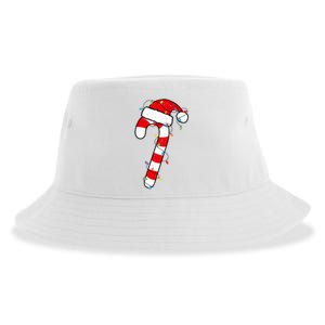 Christmas Candy Cane Santa Xmas Sustainable Bucket Hat