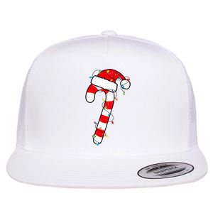 Christmas Candy Cane Santa Xmas Flat Bill Trucker Hat