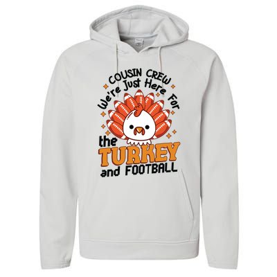 Cousin Crew Cute Turkey Football Feathers Happy Thanksgiving Gift Performance Fleece Hoodie