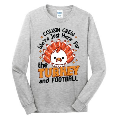 Cousin Crew Cute Turkey Football Feathers Happy Thanksgiving Gift Tall Long Sleeve T-Shirt