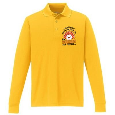 Cousin Crew Cute Turkey Football Feathers Happy Thanksgiving Gift Performance Long Sleeve Polo