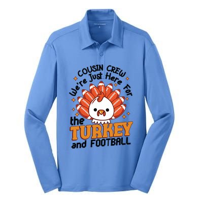 Cousin Crew Cute Turkey Football Feathers Happy Thanksgiving Gift Silk Touch Performance Long Sleeve Polo