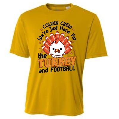 Cousin Crew Cute Turkey Football Feathers Happy Thanksgiving Gift Cooling Performance Crew T-Shirt