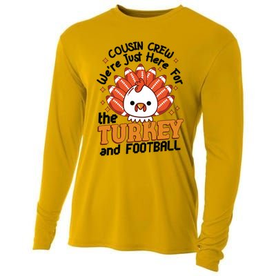 Cousin Crew Cute Turkey Football Feathers Happy Thanksgiving Gift Cooling Performance Long Sleeve Crew