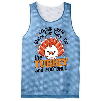 Cousin Crew Cute Turkey Football Feathers Happy Thanksgiving Gift Mesh Reversible Basketball Jersey Tank