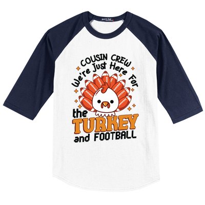 Cousin Crew Cute Turkey Football Feathers Happy Thanksgiving Gift Baseball Sleeve Shirt