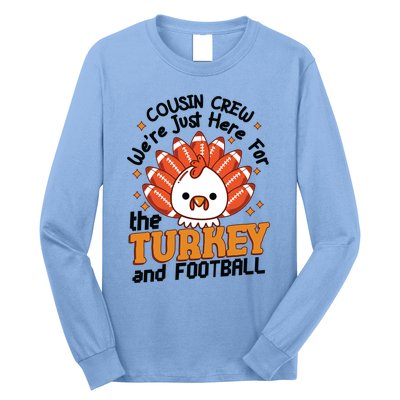 Cousin Crew Cute Turkey Football Feathers Happy Thanksgiving Gift Long Sleeve Shirt