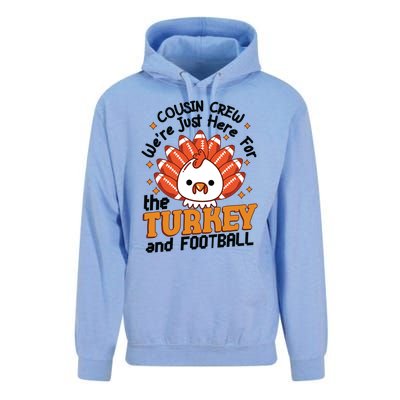 Cousin Crew Cute Turkey Football Feathers Happy Thanksgiving Gift Unisex Surf Hoodie