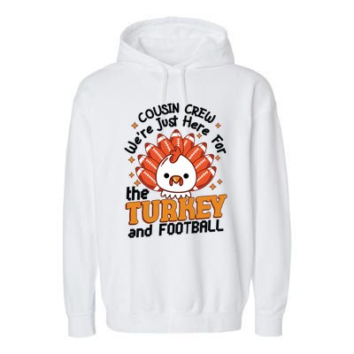 Cousin Crew Cute Turkey Football Feathers Happy Thanksgiving Gift Garment-Dyed Fleece Hoodie