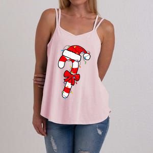 Christmas Candy Cane Santa Xmas Women's Strappy Tank