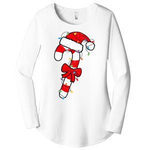 Christmas Candy Cane Santa Xmas Women's Perfect Tri Tunic Long Sleeve Shirt