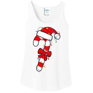 Christmas Candy Cane Santa Xmas Ladies Essential Tank