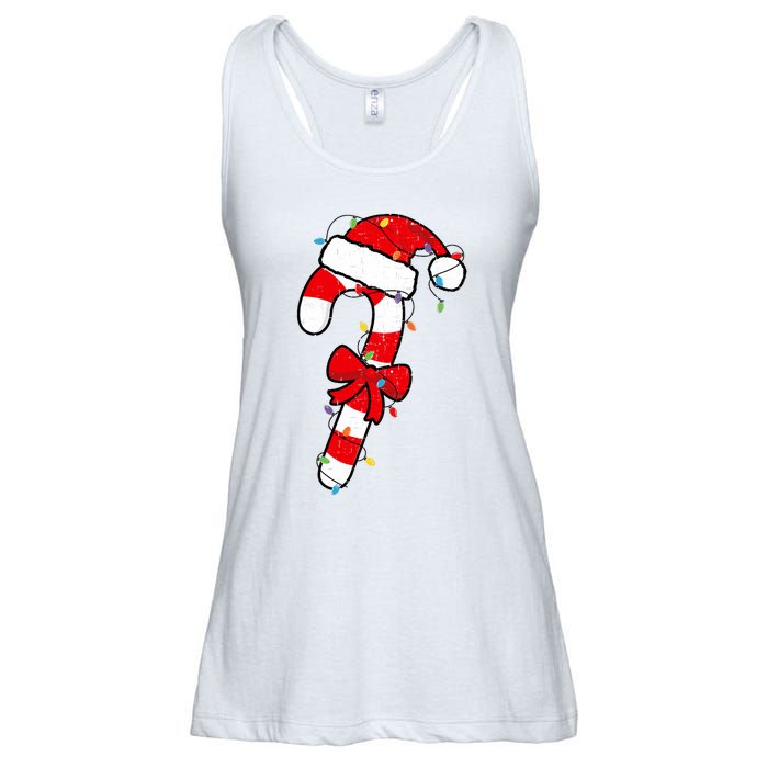 Christmas Candy Cane Santa Xmas Ladies Essential Flowy Tank