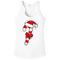 Christmas Candy Cane Santa Xmas Ladies PosiCharge Competitor Racerback Tank