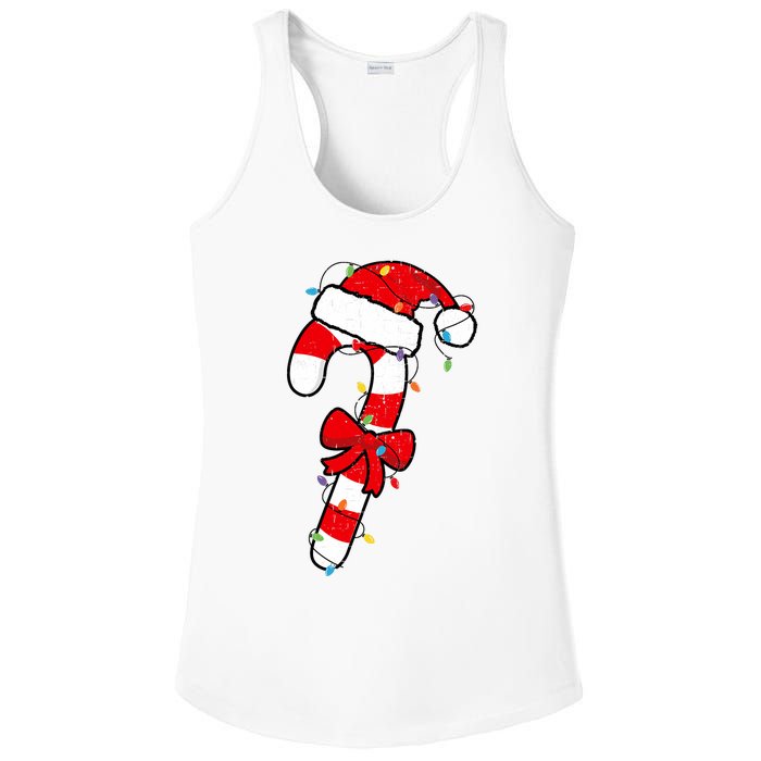 Christmas Candy Cane Santa Xmas Ladies PosiCharge Competitor Racerback Tank