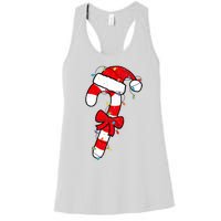 Christmas Candy Cane Santa Xmas Women's Racerback Tank