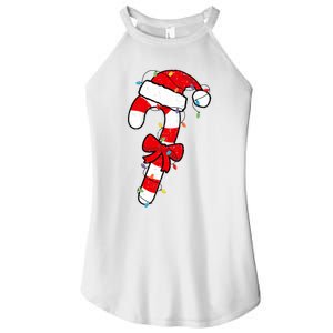 Christmas Candy Cane Santa Xmas Women's Perfect Tri Rocker Tank