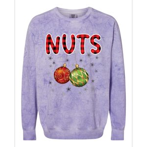 Christmas Couples Chestnuts Chest Nuts Funny Matching Xmas Funny Gift Colorblast Crewneck Sweatshirt