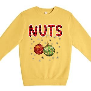 Christmas Couples Chestnuts Chest Nuts Funny Matching Xmas Funny Gift Premium Crewneck Sweatshirt