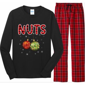 Christmas Couples Chestnuts Chest Nuts Funny Matching Xmas Funny Gift Long Sleeve Pajama Set