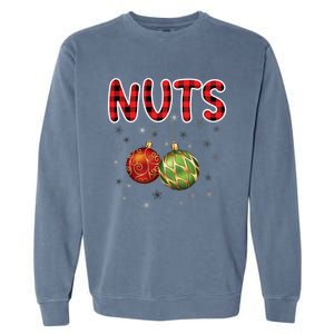 Christmas Couples Chestnuts Chest Nuts Funny Matching Xmas Funny Gift Garment-Dyed Sweatshirt