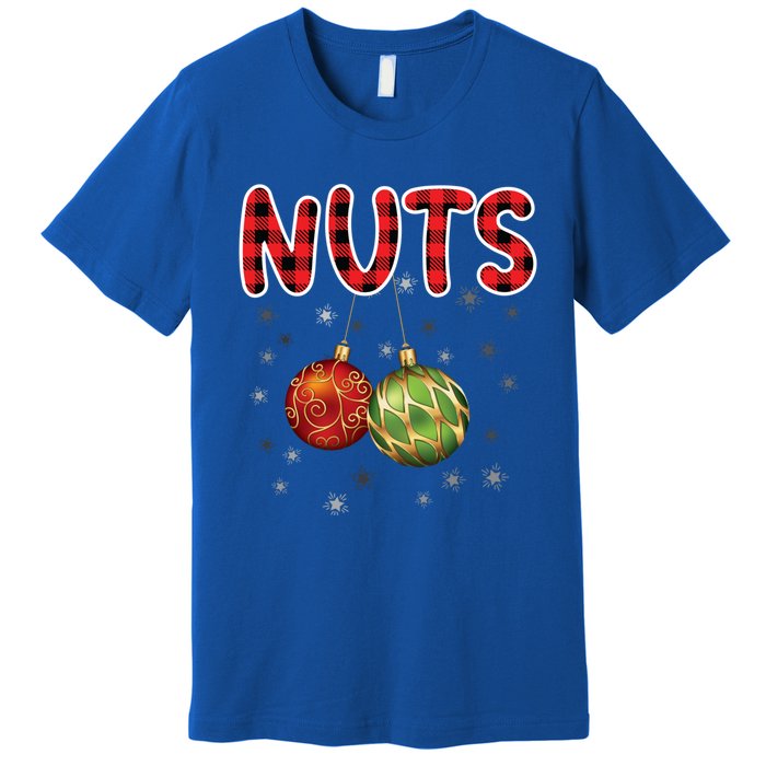 Christmas Couples Chestnuts Chest Nuts Funny Matching Xmas Funny Gift Premium T-Shirt