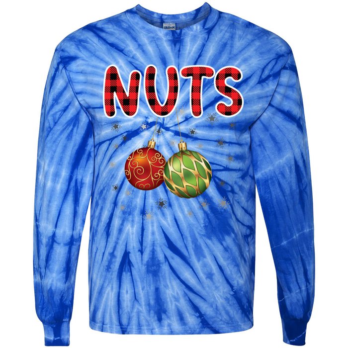 Christmas Couples Chestnuts Chest Nuts Funny Matching Xmas Funny Gift Tie-Dye Long Sleeve Shirt