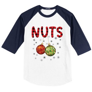 Christmas Couples Chestnuts Chest Nuts Funny Matching Xmas Funny Gift Baseball Sleeve Shirt