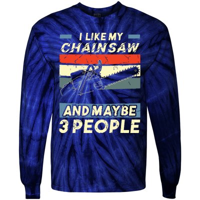 Chainsaw Carving Carpentry Joiner Cabinet Woodworking Tie-Dye Long Sleeve Shirt