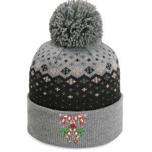 Christmas Candy Cane Santa Xmas The Baniff Cuffed Pom Beanie