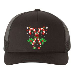 Christmas Candy Cane Santa Xmas Yupoong Adult 5-Panel Trucker Hat