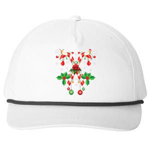 Christmas Candy Cane Santa Xmas Snapback Five-Panel Rope Hat