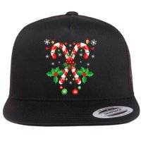 Christmas Candy Cane Santa Xmas Flat Bill Trucker Hat