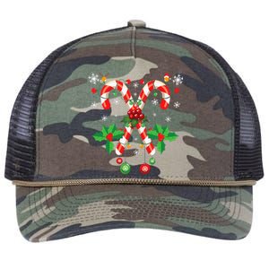 Christmas Candy Cane Santa Xmas Retro Rope Trucker Hat Cap