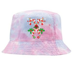 Christmas Candy Cane Santa Xmas Tie-Dyed Bucket Hat