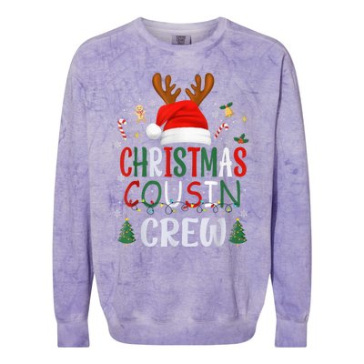 Cousin Crew Christmas Santa Squad Reindeer Party Colorblast Crewneck Sweatshirt