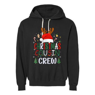 Cousin Crew Christmas Santa Squad Reindeer Party Garment-Dyed Fleece Hoodie