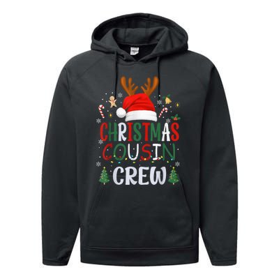 Cousin Crew Christmas Santa Squad Reindeer Party Performance Fleece Hoodie