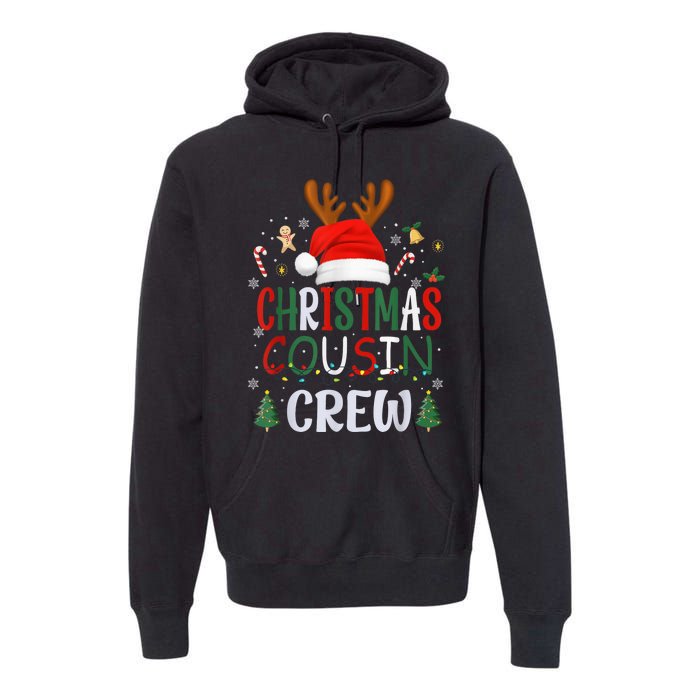 Cousin Crew Christmas Santa Squad Reindeer Party Premium Hoodie