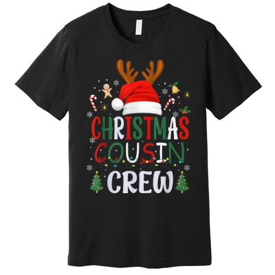 Cousin Crew Christmas Santa Squad Reindeer Party Premium T-Shirt