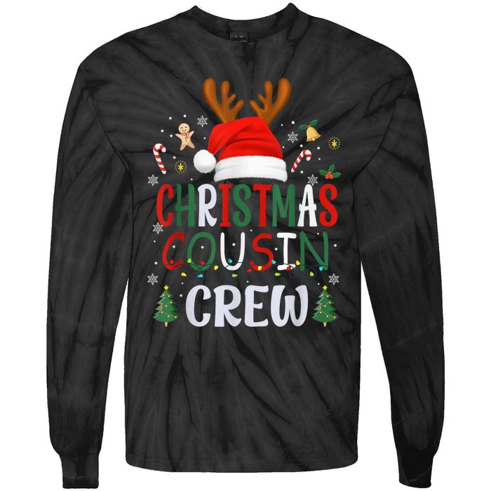 Cousin Crew Christmas Santa Squad Reindeer Party Tie-Dye Long Sleeve Shirt