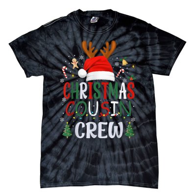 Cousin Crew Christmas Santa Squad Reindeer Party Tie-Dye T-Shirt