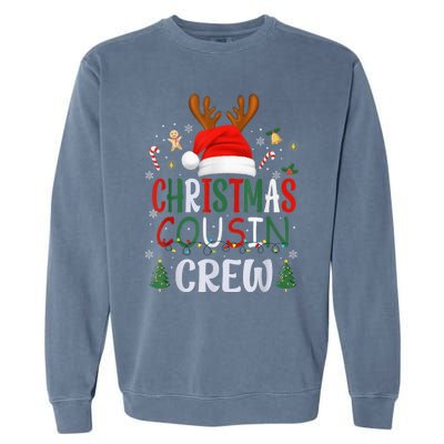 Cousin Crew Christmas Santa Squad Reindeer Party Garment-Dyed Sweatshirt