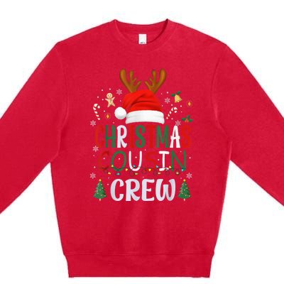 Cousin Crew Christmas Santa Squad Reindeer Party Premium Crewneck Sweatshirt