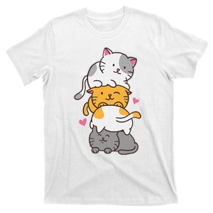 Cat Cats Cute Kitty Pile Anime Kawaii Neko T-Shirt